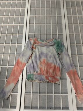 SO Multicolor Tie-Dye Long Sleeve Top - Coral, Lavender, Mint